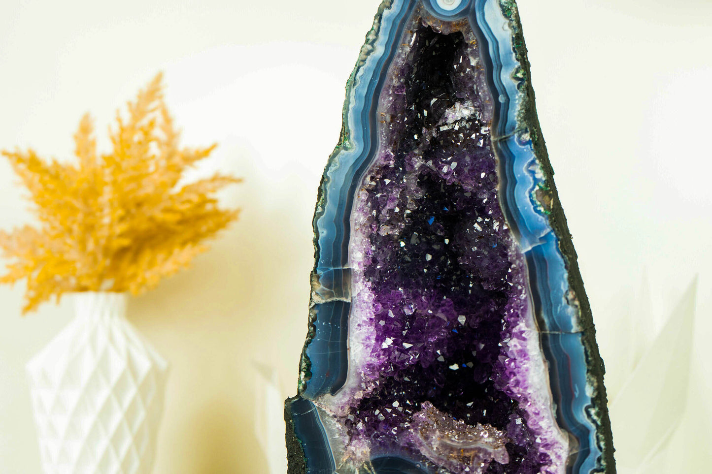 Captivating Rare Deep Blue Agate Geode