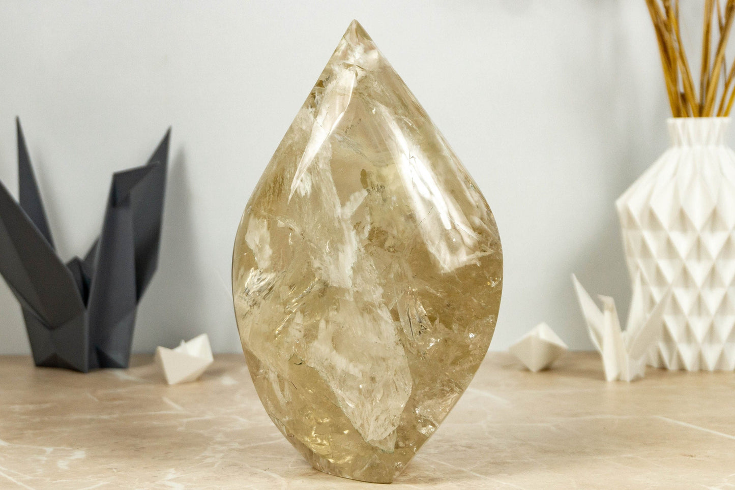 Majestic Golden Honey Citrine Flame Crystal